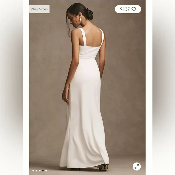 BHLDN Blake Square-Neck Stretch Crepe Maxi Dress | size 4 - Picture 4 of 4